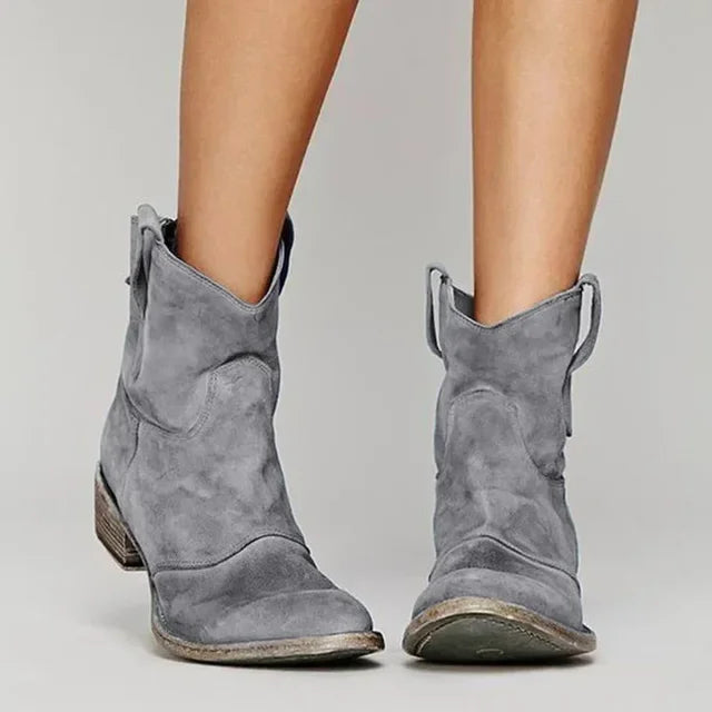 Emma | Zamszowe Botki Damskie w Stylu Western 3