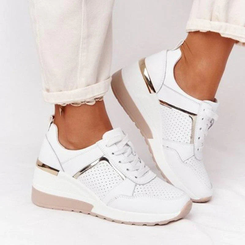 Damskie Ortopedyczne Sneakersy na Koturnie - Komfortowe Buty na Co Dzień z Nowoczesnym Designem 0