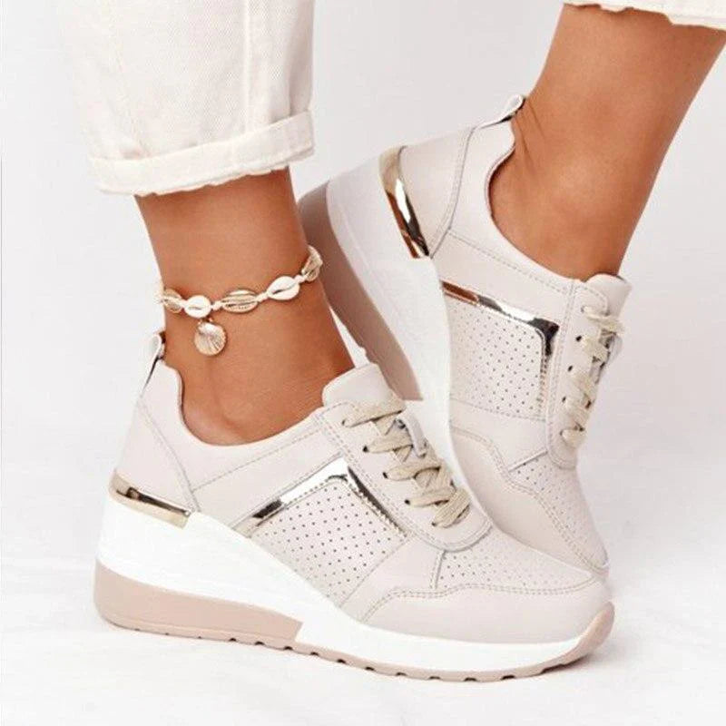 Damskie Ortopedyczne Sneakersy na Koturnie - Komfortowe Buty na Co Dzień z Nowoczesnym Designem 2