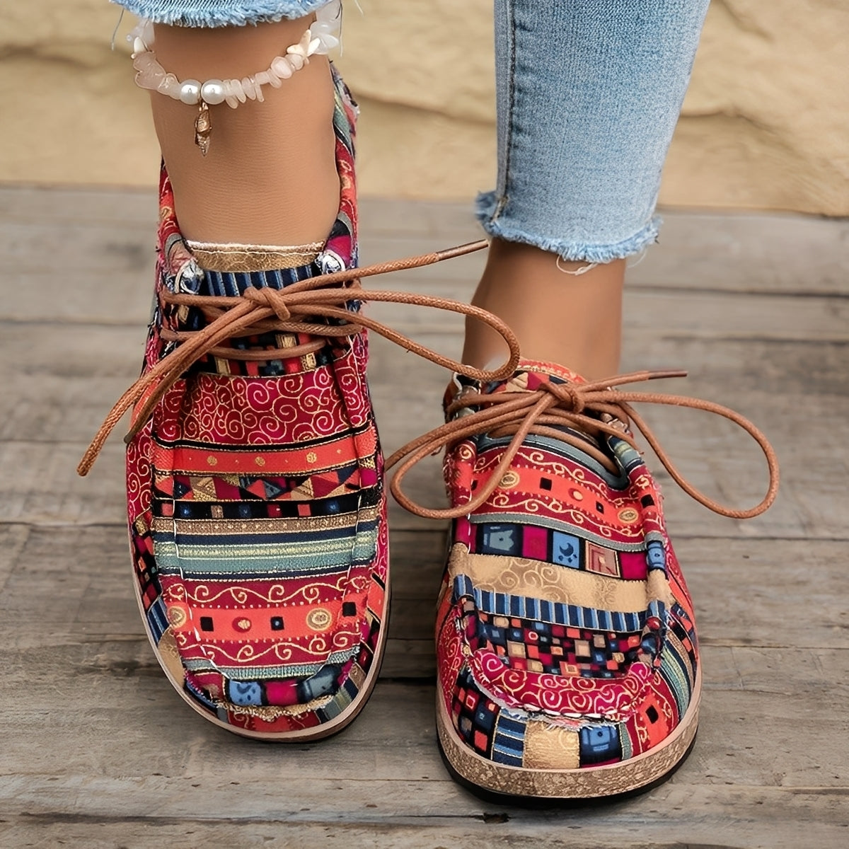 Emma | Kolorowe Etniczne Sneakersy Casual 1