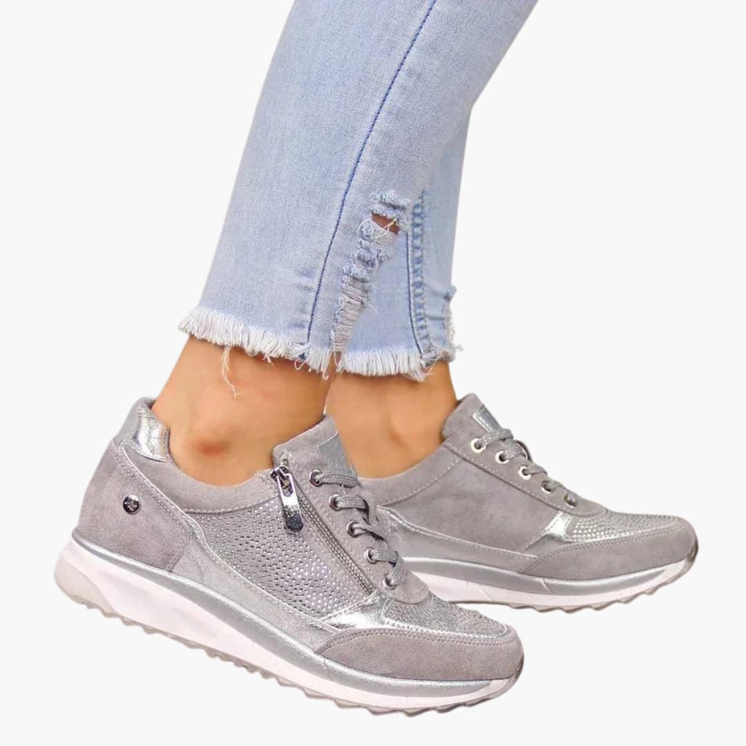 Emma | Nowoczesne Damskie Sneakersy z Zamkiem i Sznurowadłami 0