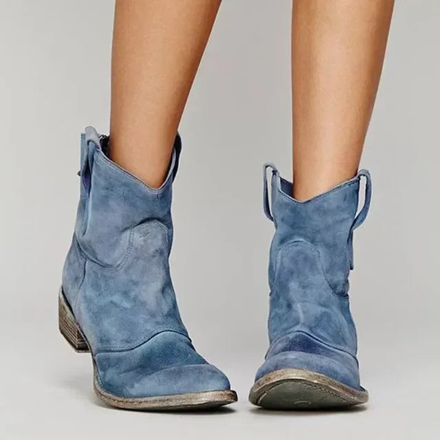 Emma | Zamszowe Botki Damskie w Stylu Western 2